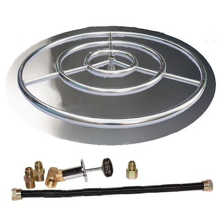 Tretco FPK-OBRSS-BK3P-36NG 36 in. Stainless Steel Pan Ring Pro-Kit Natural Gas FPK-OBRSS-BK3P-36NG